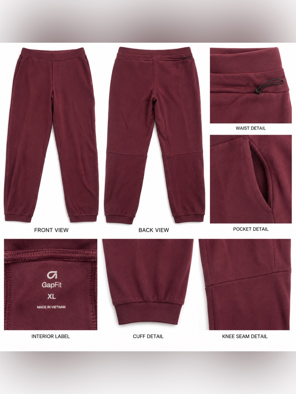 GapFit Burgundy Jogger Pants – Women’s XL